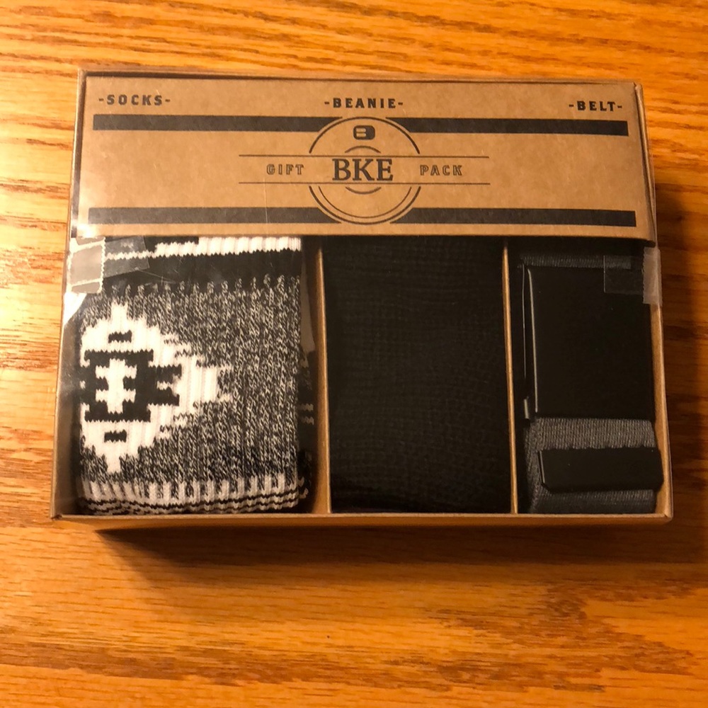 BKE Gift Set (Sock, Beanie, and Gray Belt)
